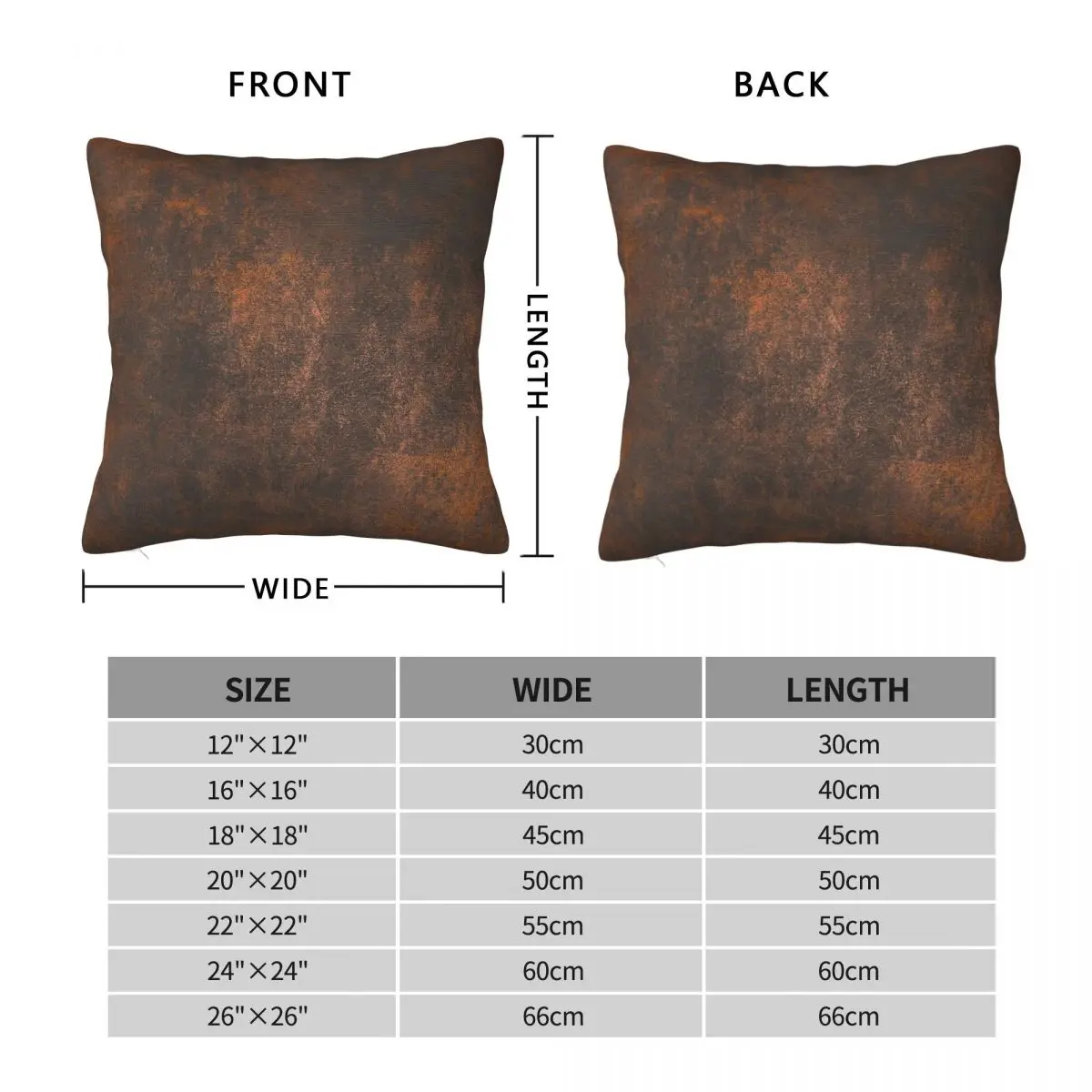 Rusty Concrete Metal Texture Square Pillowcase Polyester Linen Velvet Printed Zip Decor Pillow Case Sofa Cushion Cover