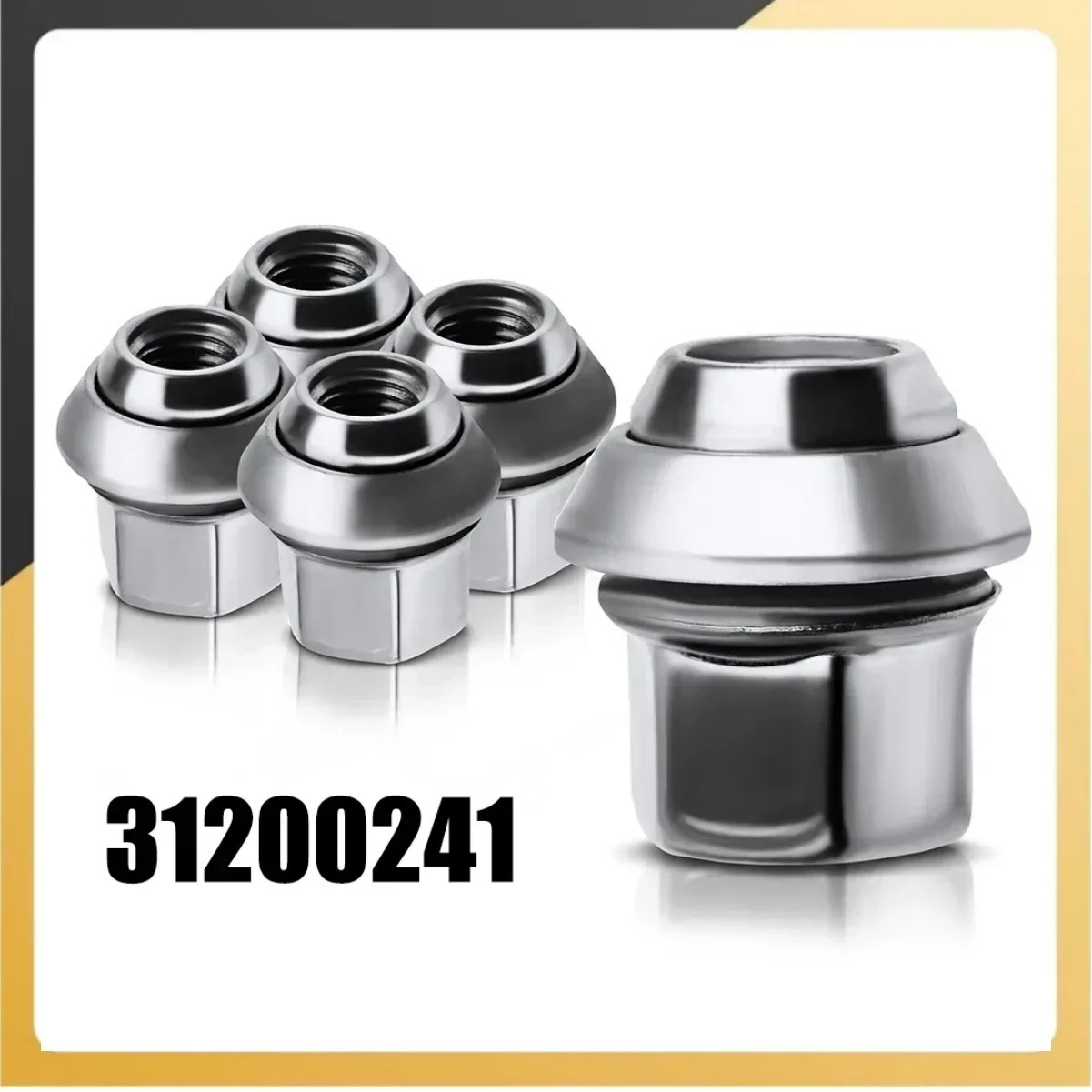 5Pcs Car Chrome Wheel Nuts For Ford Focus For Volvo C30 C70 II  S40 II V40 V50 30666349 30683951 30723579 Replacement Car Part