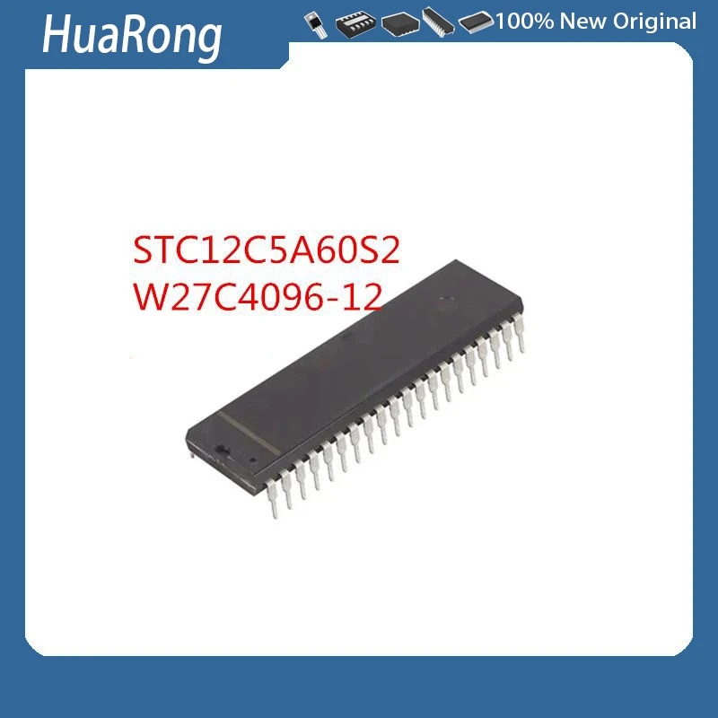 5Pcs/Lot STC12C5A60S2-35I-P  STC12C5A60S2   W27C4096-12   DIP-40