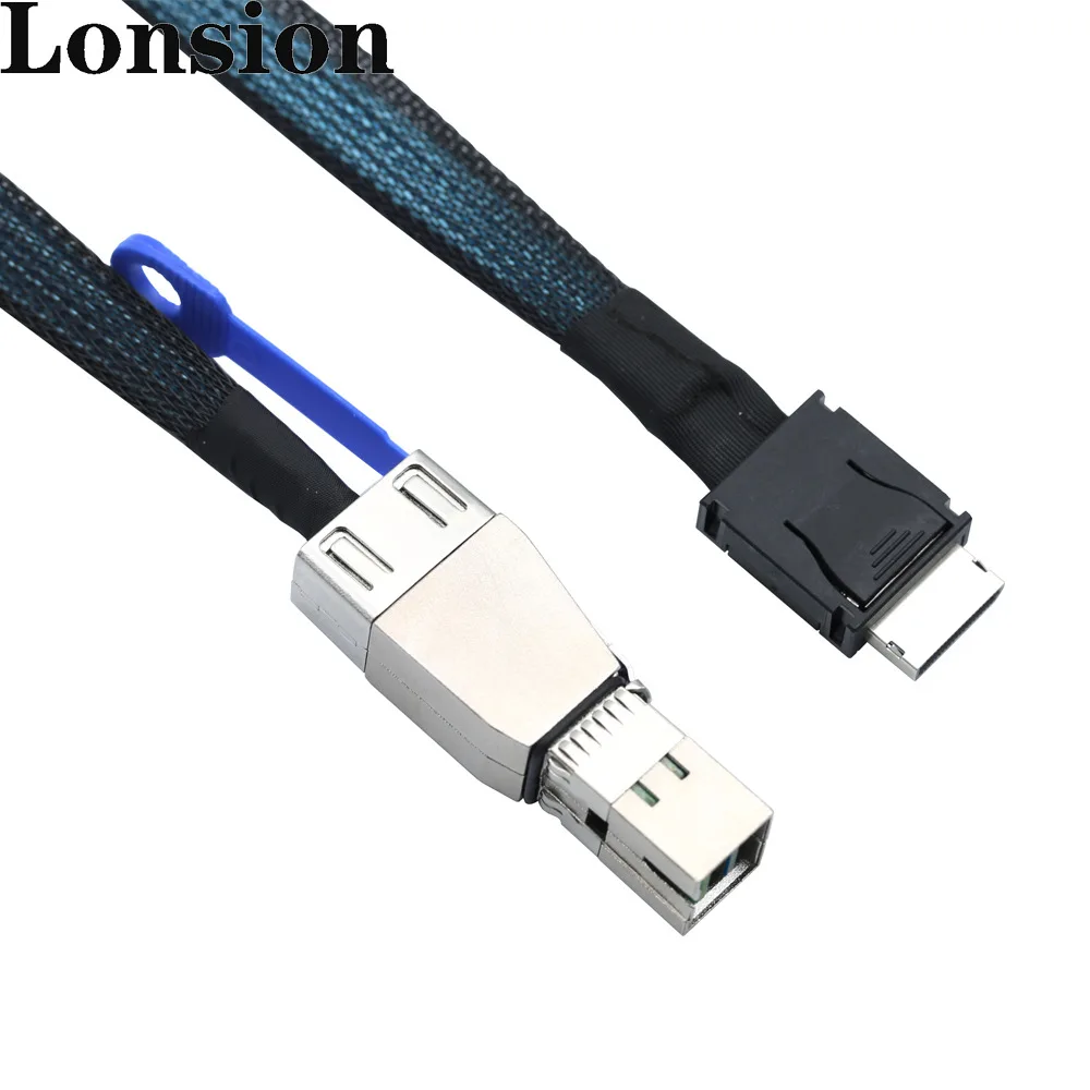 Server Cable: OCuLink 4i SFF-8611 to SAS SFF-HD 8644 4I, High-Speed Connection for Fast Data Transfer