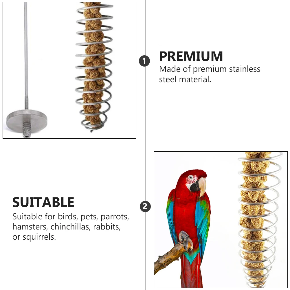 

2Pcs Feeder Set Stainless Steel Bird Fruit Forks Vegetable Picks Cage Accessories Pet Supplies Parrot Hamster Rabbit Squirrel