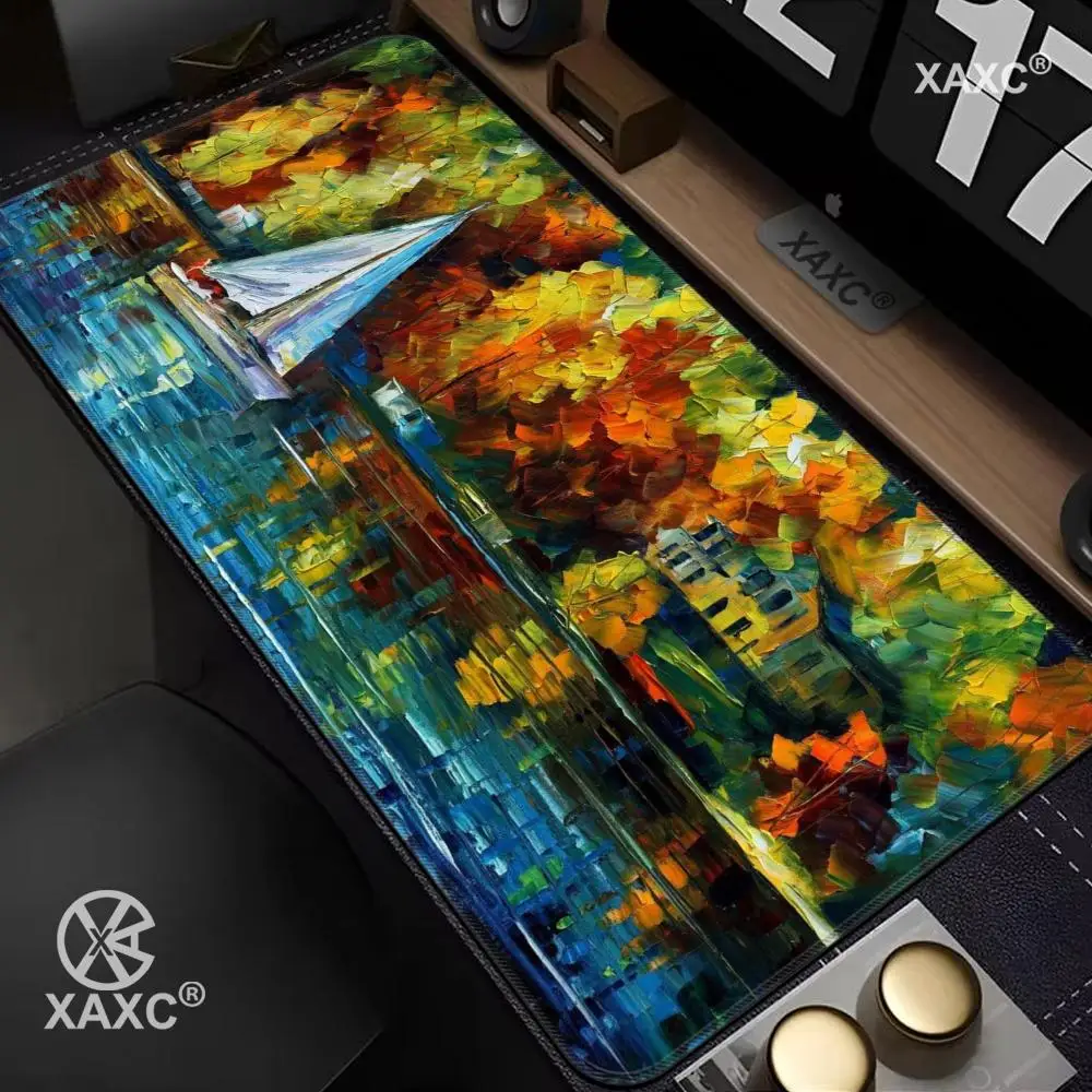 Oil Painting XAXC Mouse Pad large keyboard mouse desk pad non-slip rubber gaming mouse pad laptop mouse carpet