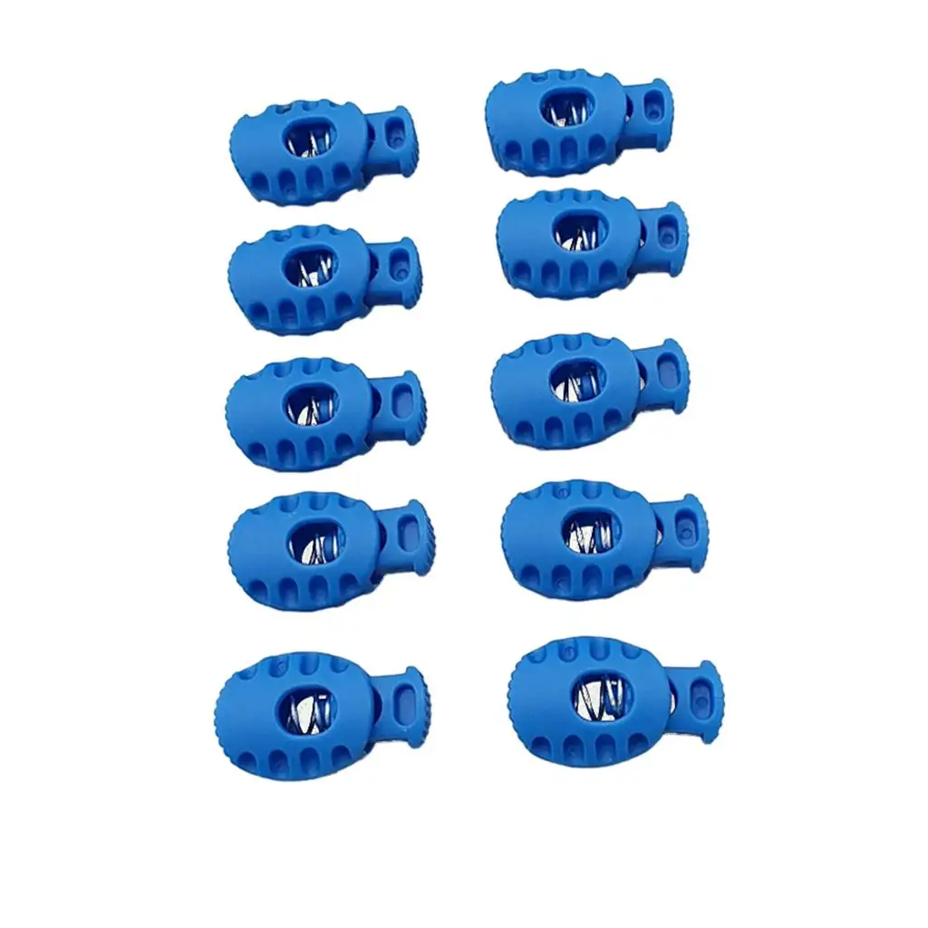 Bungee Cord Stoppers Plastic Single Hole Spring Load Draw String Toggle Stopper for Outdoor Camping and Travel Bags