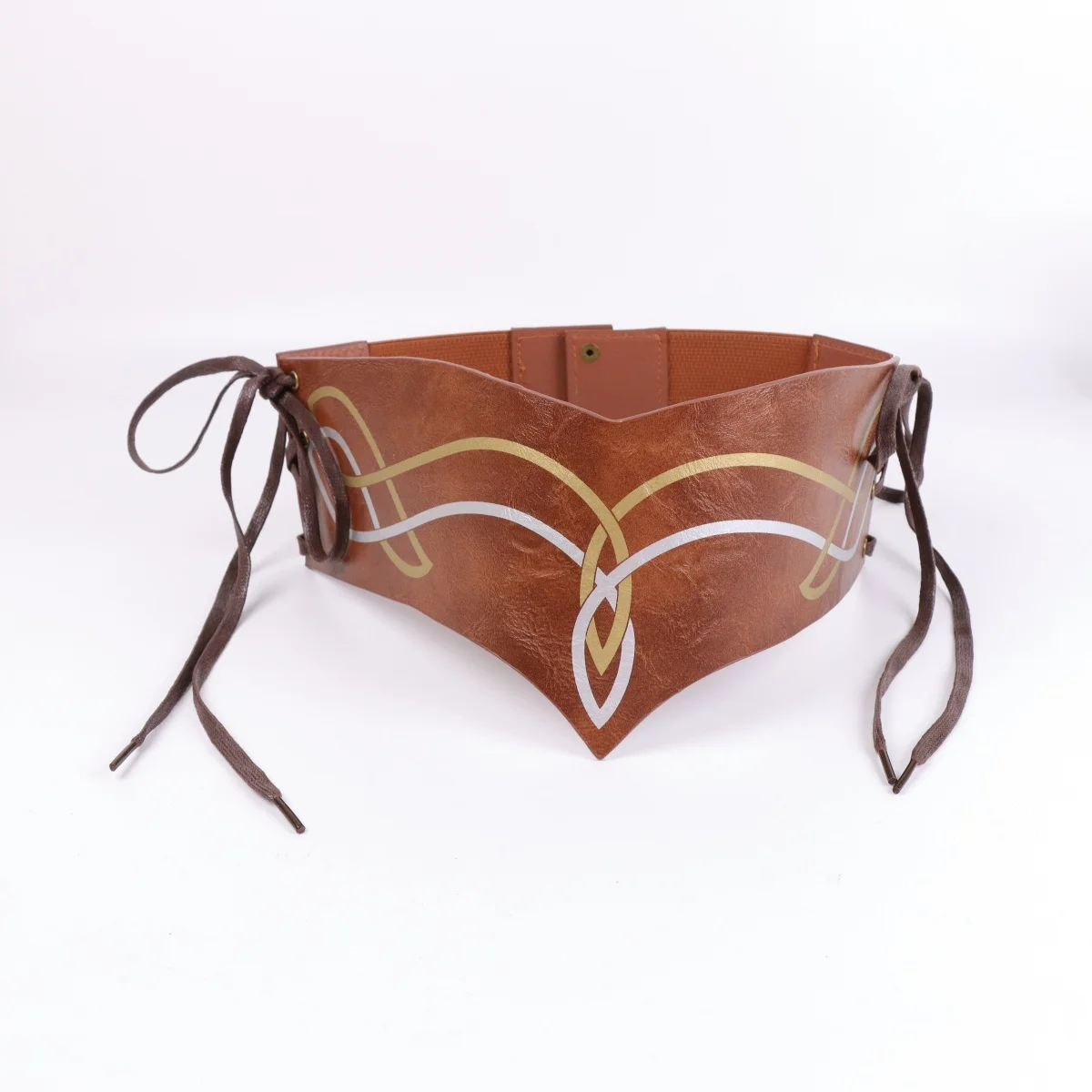 حزام خصر عريض من الجلد البني الأنيق للنساء في العصور الوسطى، مشد خصر عريض قابل للتعديل لـ Ren Faire #5