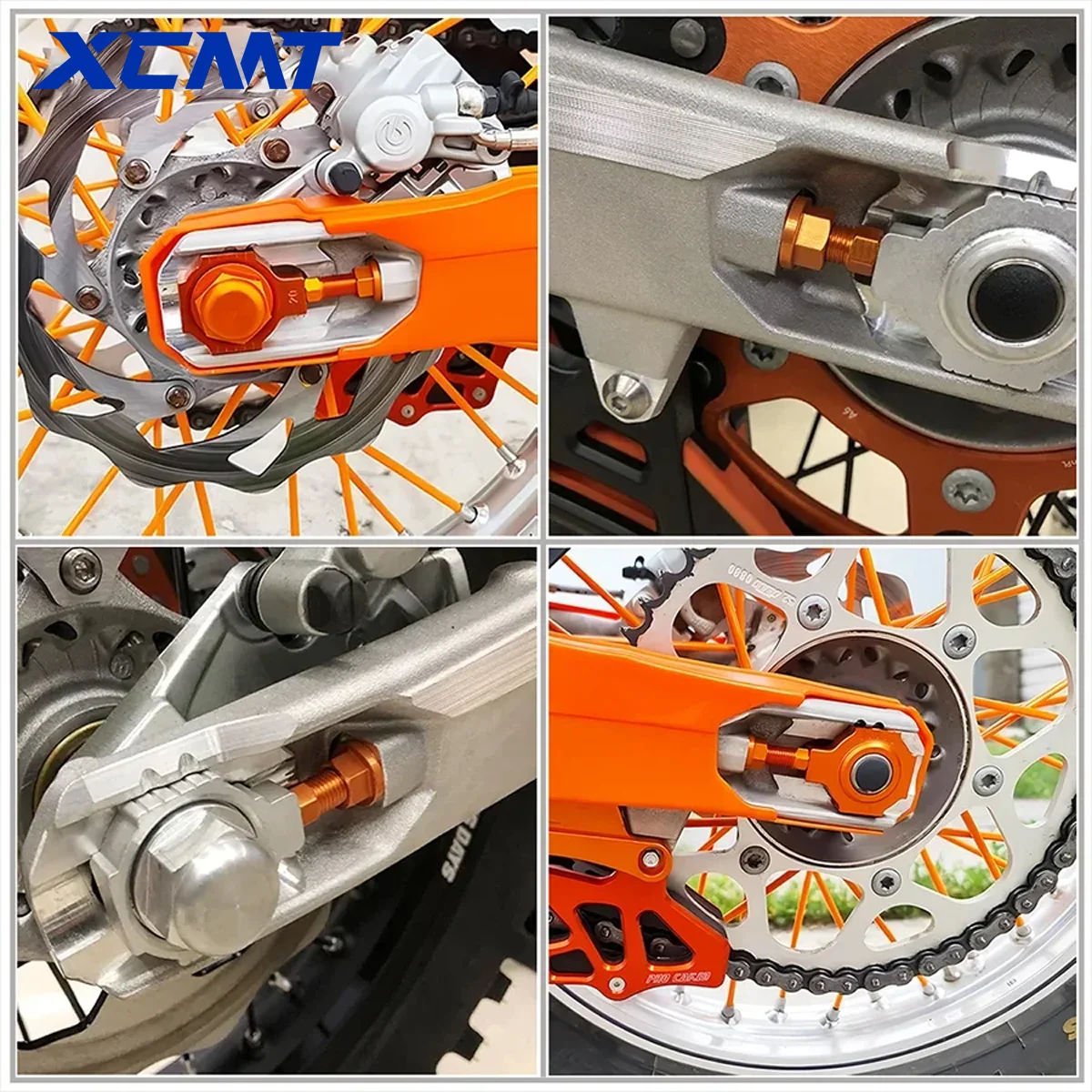 CNC Chain Regulator M10 Screws and Nuts For KTM 690 790 890 950 990 1090 1190 1290 ADVENTURE DUKE ENDURO SMC R 2004-2023 2024