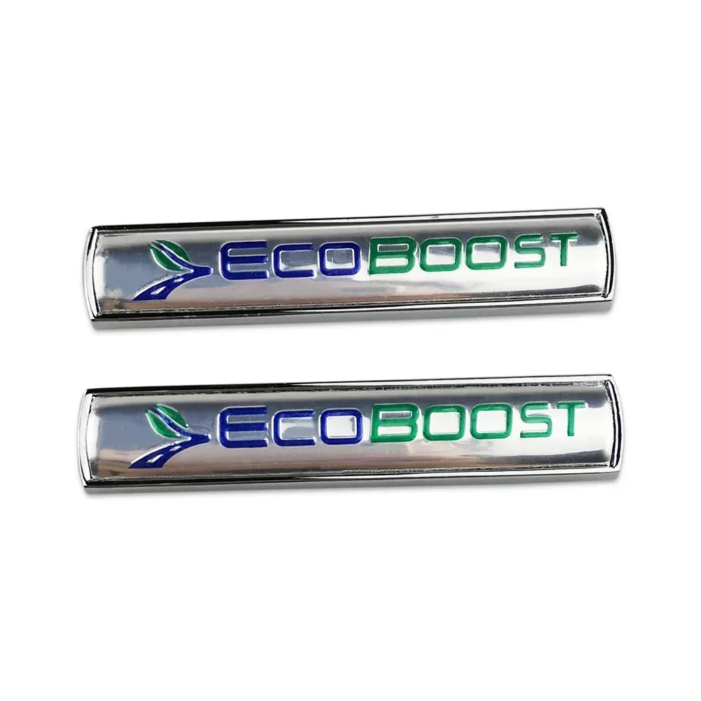 2pcs ECOBOOST Logo for Ford Fiesta Focus Mondeo Kuga Ranger Mustang Transit Car Fender Side Emblem Sticker Trunk Badge Decal