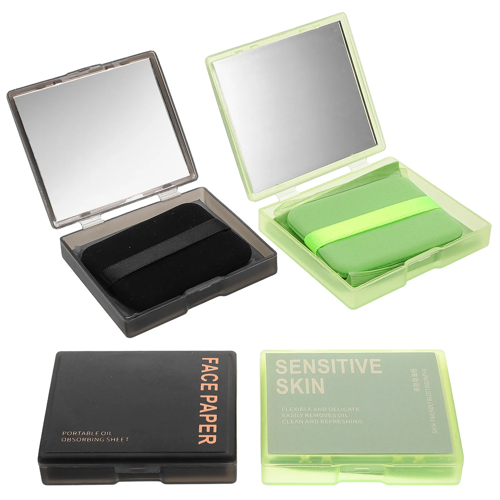 1Set Facial Oil Blotting Sheets High Absorbency Soft Gentle for All Skin Types Oil Control Face Wipes with Mirror Case