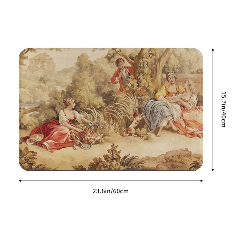 Personalized Aubusson Tapestry French Doormat Mat Anti-Slip European Floral Flowers Bath Kitchen Garage Rug Carpet 40*60cm