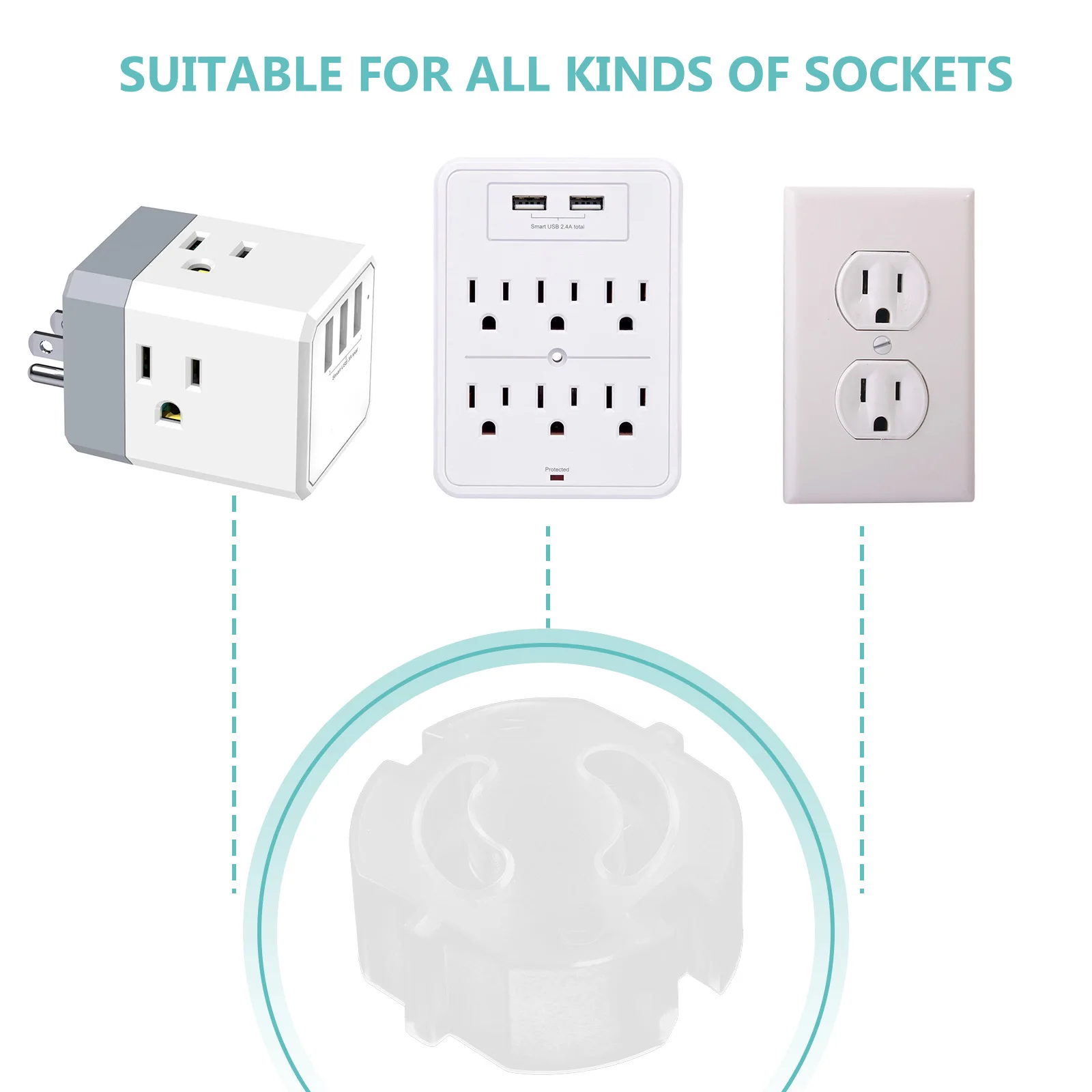 

20 Pcs Clear ABS Outlet Plug Covers Socket Protection Baby Safety Child Proofing Plastic Plugs Stable Firm Excellent Texture