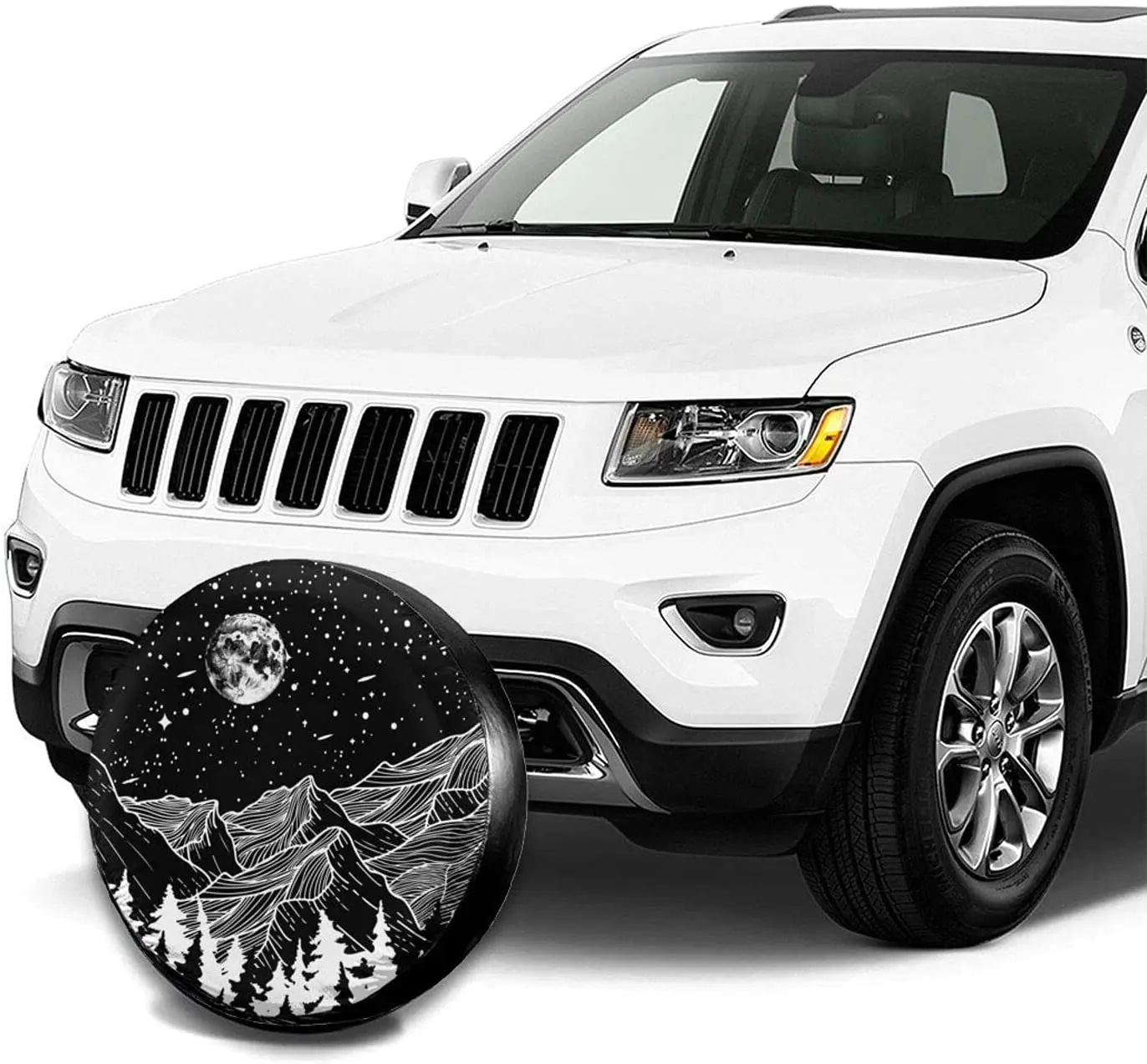 cozipink Moon and Star Camping Spare Tire COVER Wheel Protectors Weatherproof Universal for Trailer Rv SUV Truck C