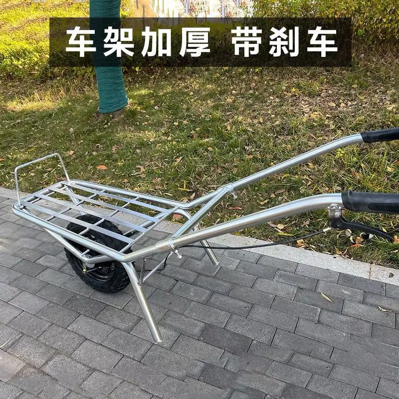 single wheel chicken bus with brakes, hand push, single wheel handling, pulling goods, climbing mountains