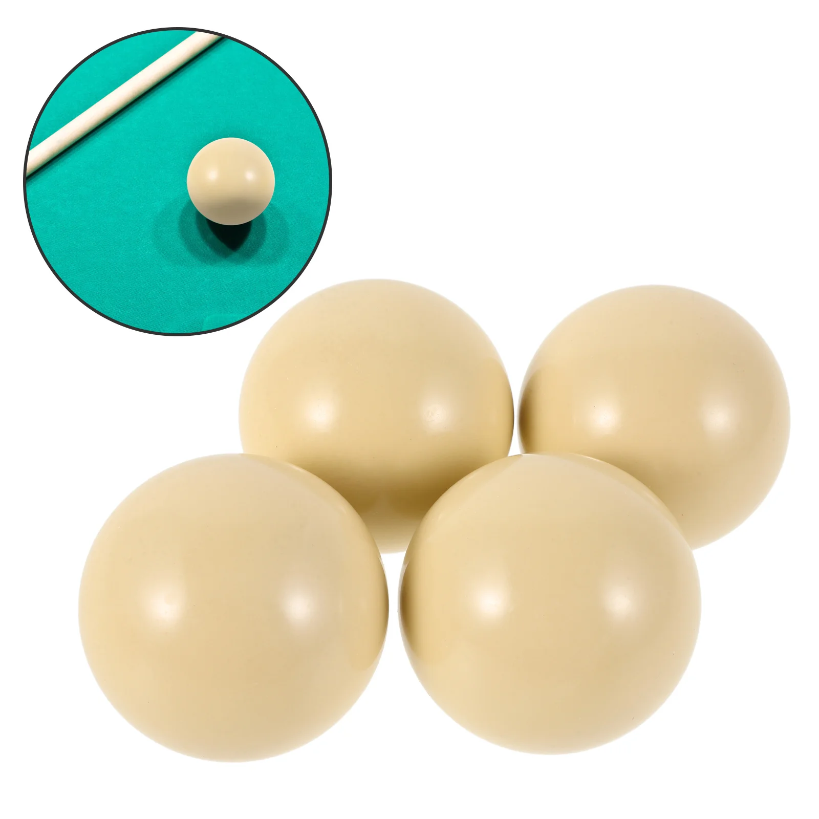 

4pcs 2-Inch White Billiard Cue Ball Pure Finish For Beginners Durable Resin Smooth Surface Practice Training Artifact