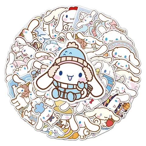 10/30/50 st Roliga Cinnamoroll-klistermärken Tecknade söta barnleksaksdekaler PVC DIY Bagage Stationär Väggbil Reseklistermärke Partihandel 8 best sales kawaii kanelbulle - №3