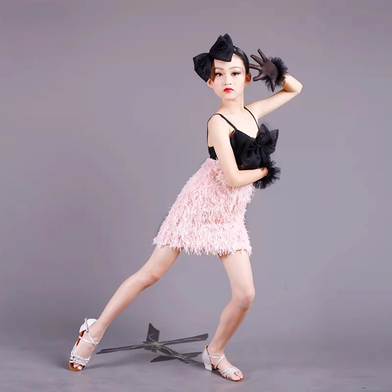 

Одежда для латиноамериканских танцев для девочек, новая одежда для соревнований и тренировок, платья для детских художественных экзаменов и выступлений