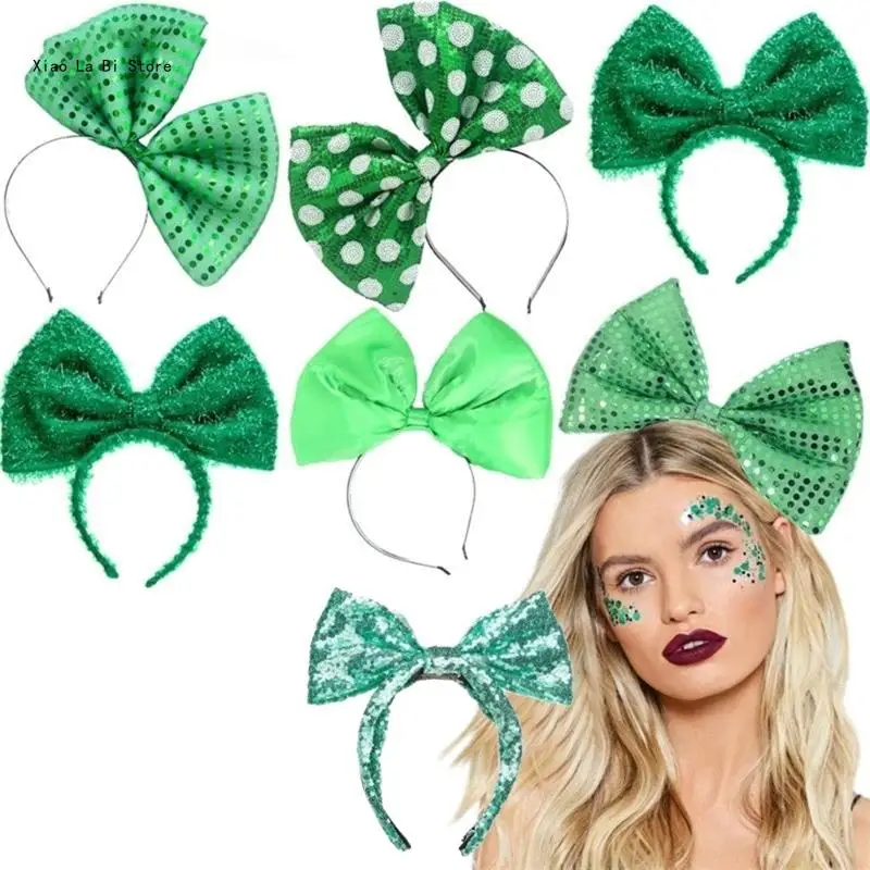 Fun Headband for Saint Patricks Day Party Decor Festive Props for Stage Shows Headgear Bowknot Headpiece XXFD