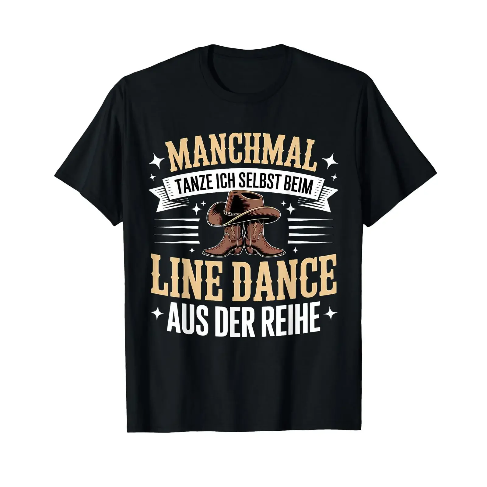 T-Shirt mit deutschem Text „Somemal Tanze Ich Selbst Beim Line Dance“ aus der Serie „Vintage Washed Graphic“, vielseitig, lässig