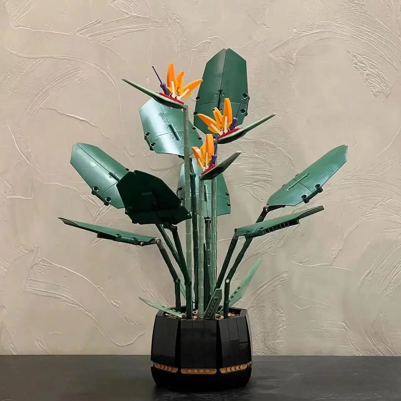 Botanical Collection Bird Of Paradise Eternal Artificial Flower Home Decor Potted 10289 Building Blocks Bouquet Girls Gift Toys