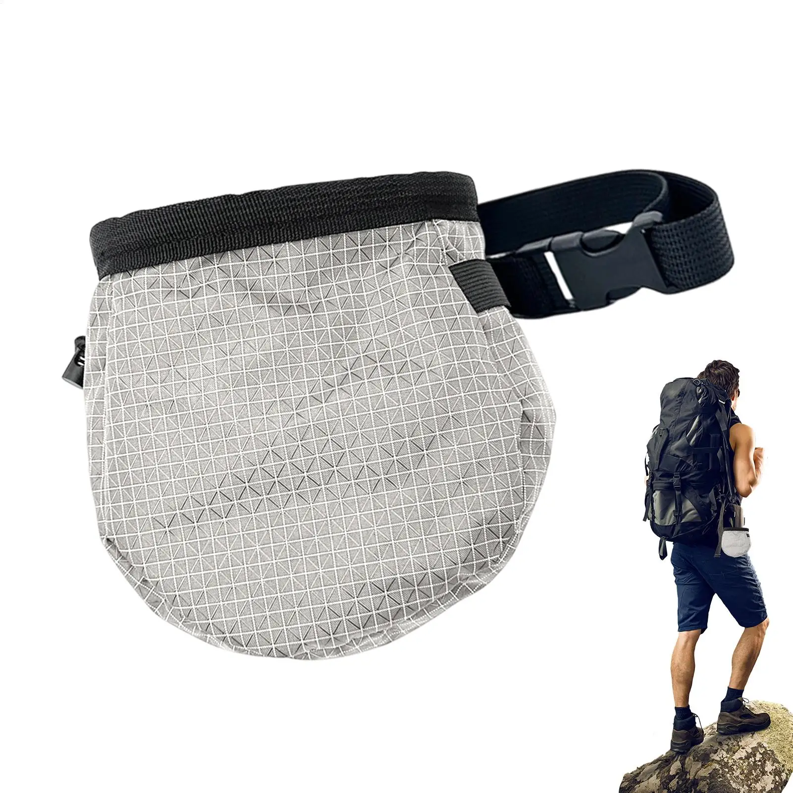 Climbing Chalk Bag Large Easy Access Bucket with Zipper Pocket Indoor Rock Climbing Chalk Bag for Indoor Outdoor Sports Travel