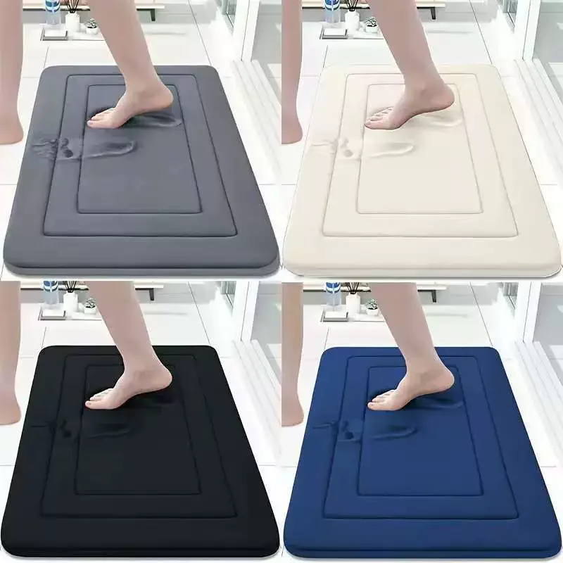 Memory Foam Bathroom Floor Mat Super Absorbent Ultra Soft Bath Rug Non-Slip Machine Wash Comfort Carpet For Bathroom Floor