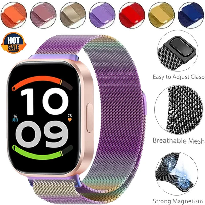 Metal Milanese Strap for Redmi Watch 6 Active/Lite Stainless Steel Wristband for Xiaomi Band 10Pro 9 Pro 8 Pro Redmi Watch 6/5/4