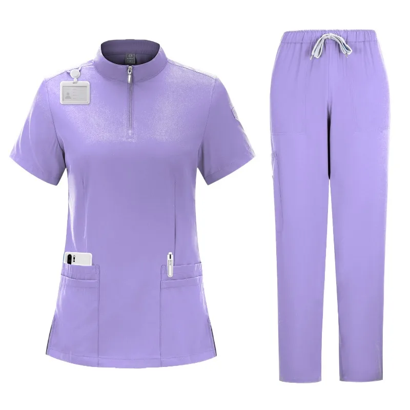 Spa Uniforms Salon Nursing Coveralls Women's Jogging Coveralls Nurse Handwashing Clothes Dentist Short Sleeve Shirt