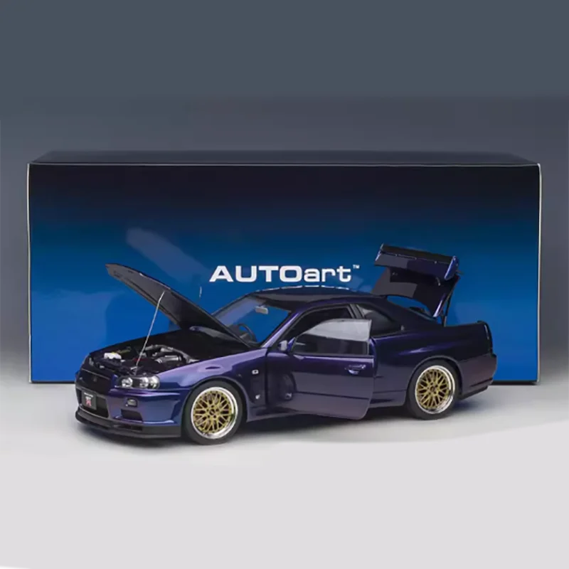 AUTOART Maßstab 1:18 Skyline GT R34 V-Spec Legierung Simulation Auto Modell Klassiker Erwachsene Souvenir Geschenk Statische Anzeige