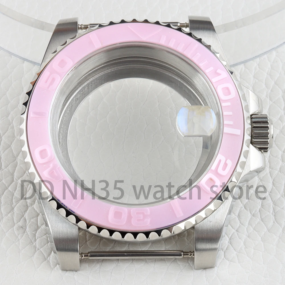

Silver 40mm Watch Case Sapphire Glass Solid 316L Stainless Steel for Yacht-Master NH34 NH35 NH36 NH38 Movement 28.5mm Dial