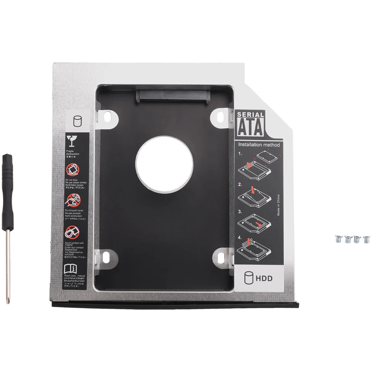 ABAN 2nd HDD SSD Hard Drive Tray Replacement for T420 T430 T510 T520 T530 W510 W520 W530, Internal Laptop CD/DVD-ROM Optical Mod