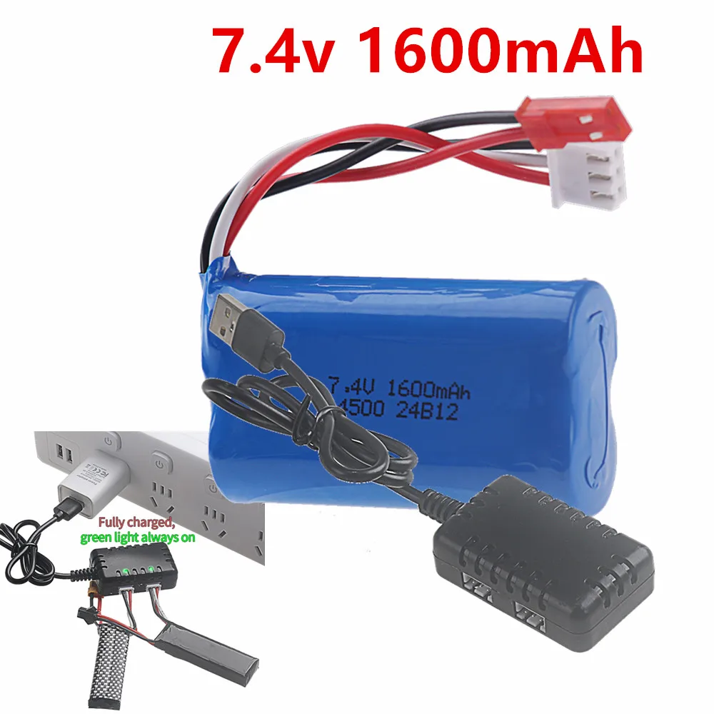 

Литиевая аккумуляторная батарея 14500 1600 мАч 7.4В с высокой скоростью разряда для радиоуправляемых моделей самолетов, игрушечных машинок, лодок и аксессуаров