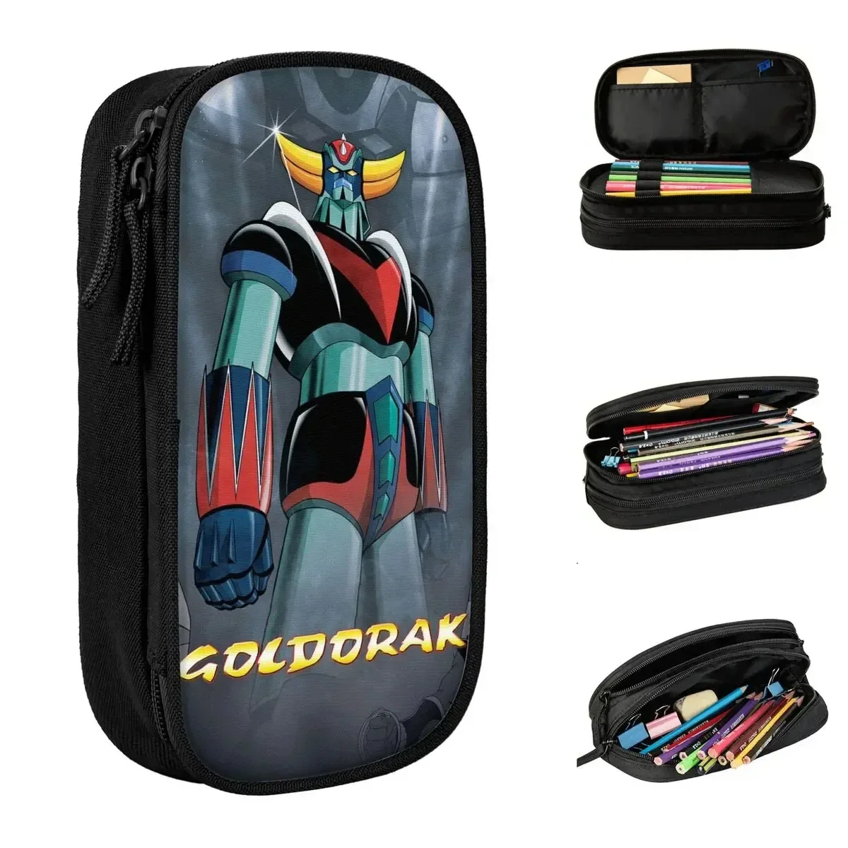 

Goldorak Actarus Mazinger Z Manga Pencil Case UFO Robot Grendizer Pen Box Bags Girls Boys Students School Zipper Pencilcases