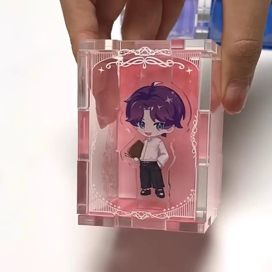 Gioco Anime Love and Deepspace Rafayel Zayne Xavier Sylus Cosplay Versione Q Simpatiche piastre in acrilico in piedi Scatola piccola Regalo di compleanno