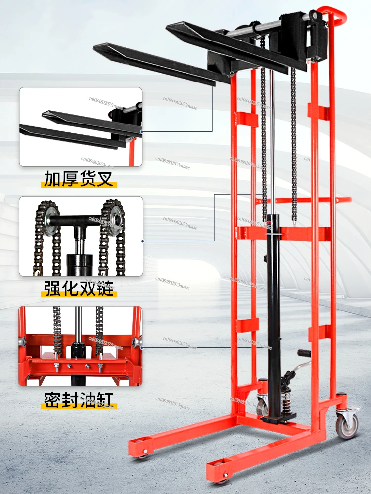 Micro Forklift, Manual Hydraulic Stacker, Light Small Lifting, Lifting Lift Truck, Household Hand Loading and Unloading Trolley