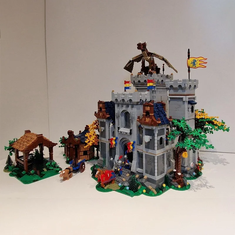 6030 pçs moc castelo medieval aventura castanho modelo blocos de construção brinquedo diy presente natal ideia criativa tijolo crianças aniversário