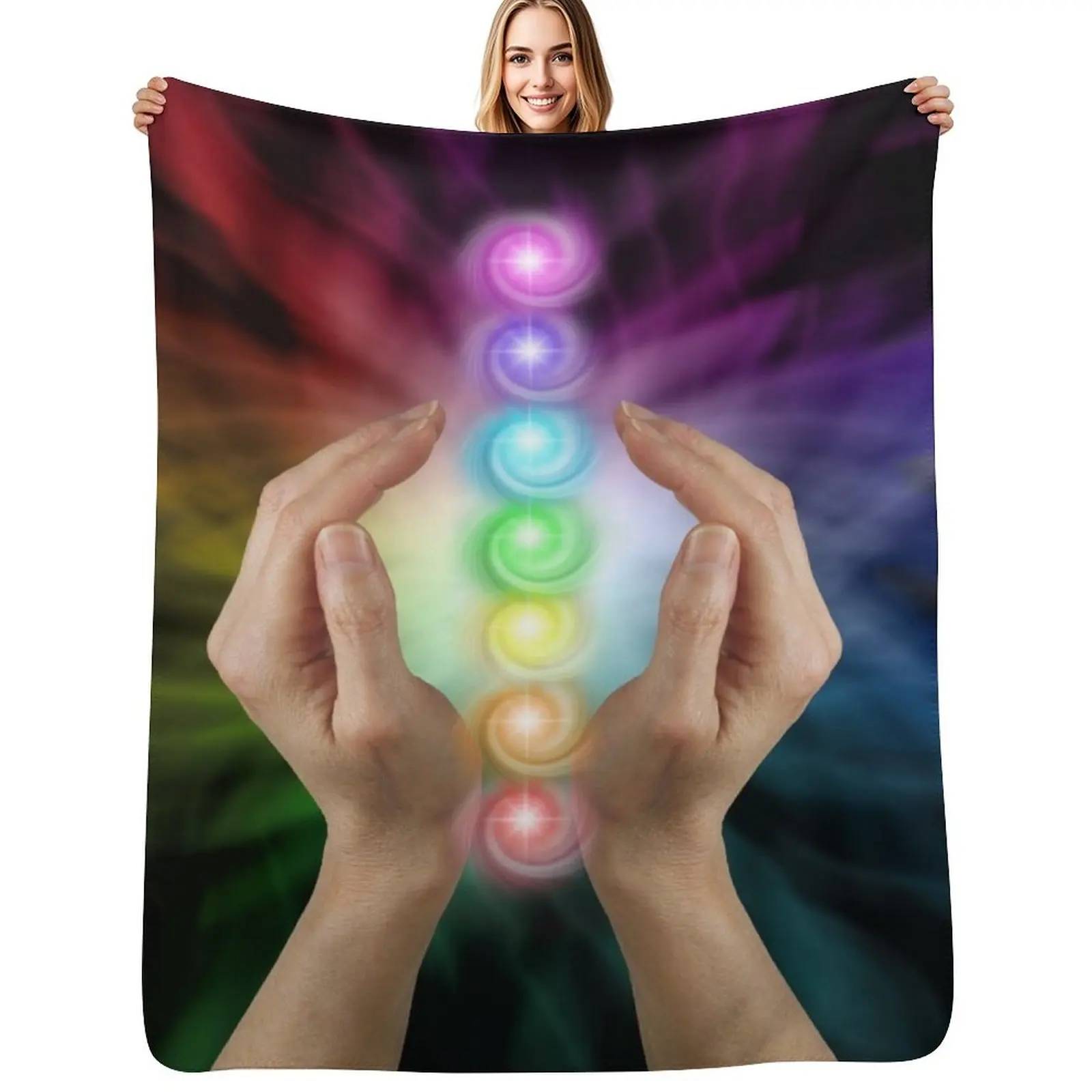 

Relaxing Reiki Throw Blanket Plush Fuzzy Cozy Blanket for Couch Sofa