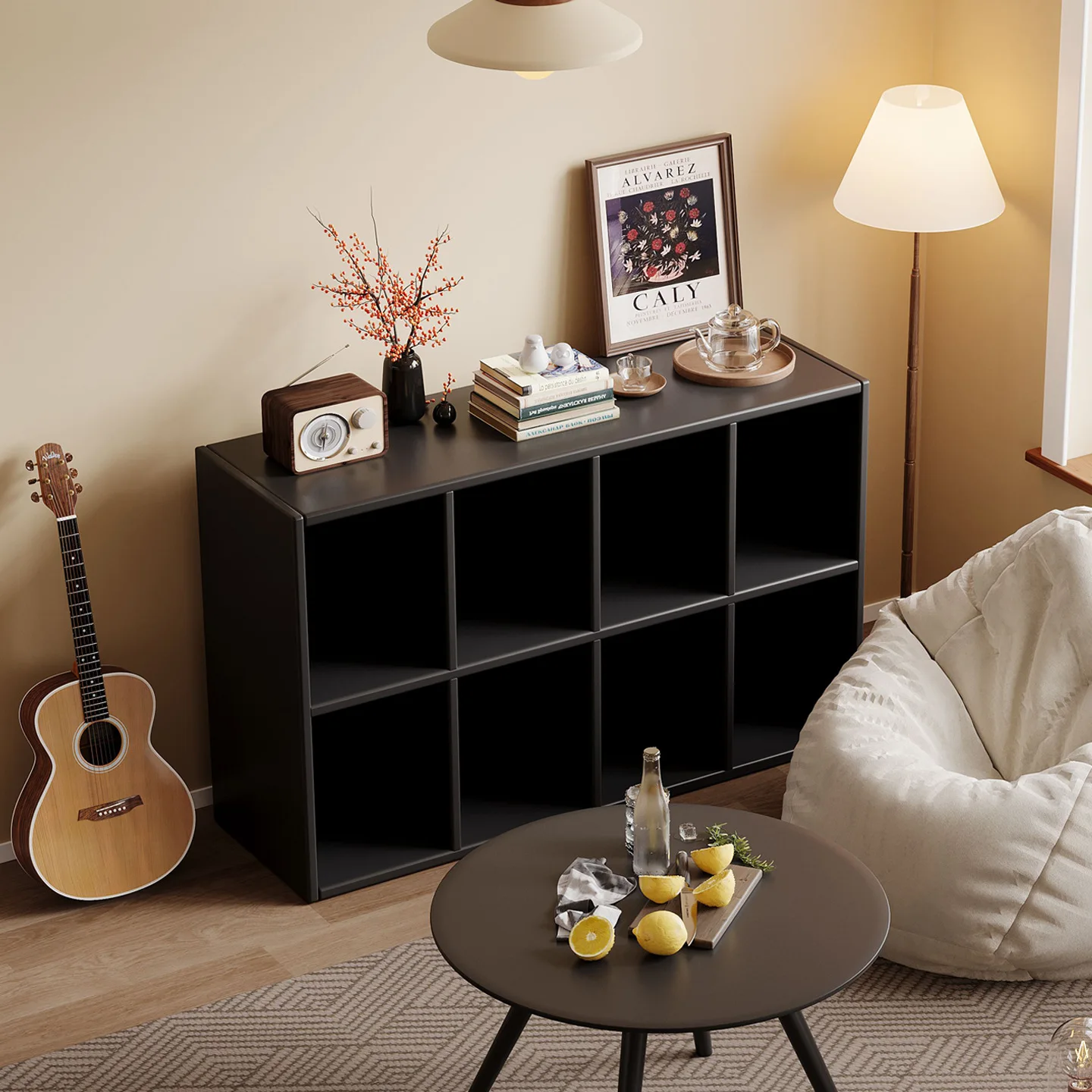 Free combination bookshelf floor-to-ceiling storage household living room wall low cabinet