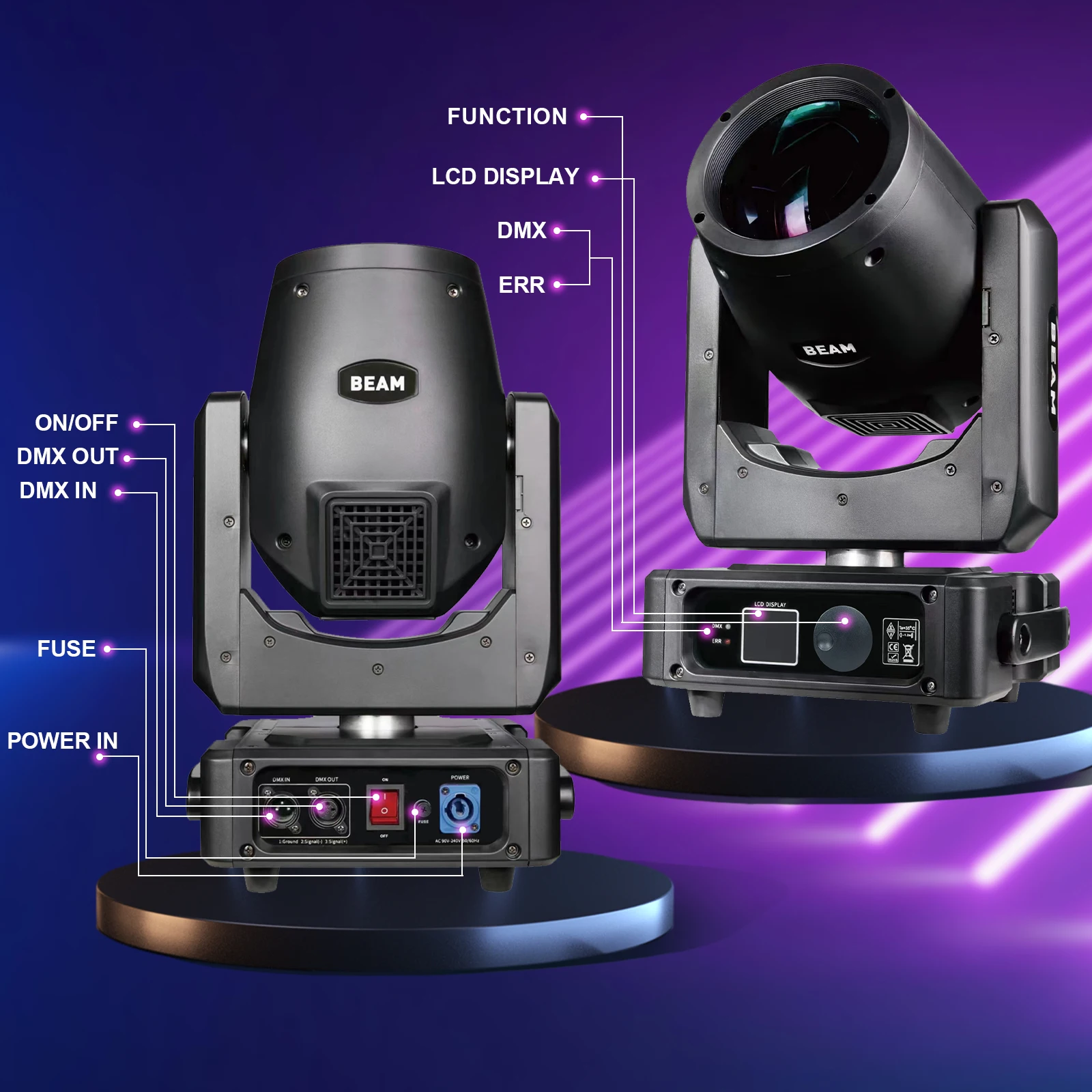 Polet 250 واط لمبات ضوء 8r شعاع تتحرك رئيس ضوء شاربي مرحلة صغيرة عرض الأزياء الزفاف DJ نادي الحفلات مهرجان الموسيقى djlighting #3