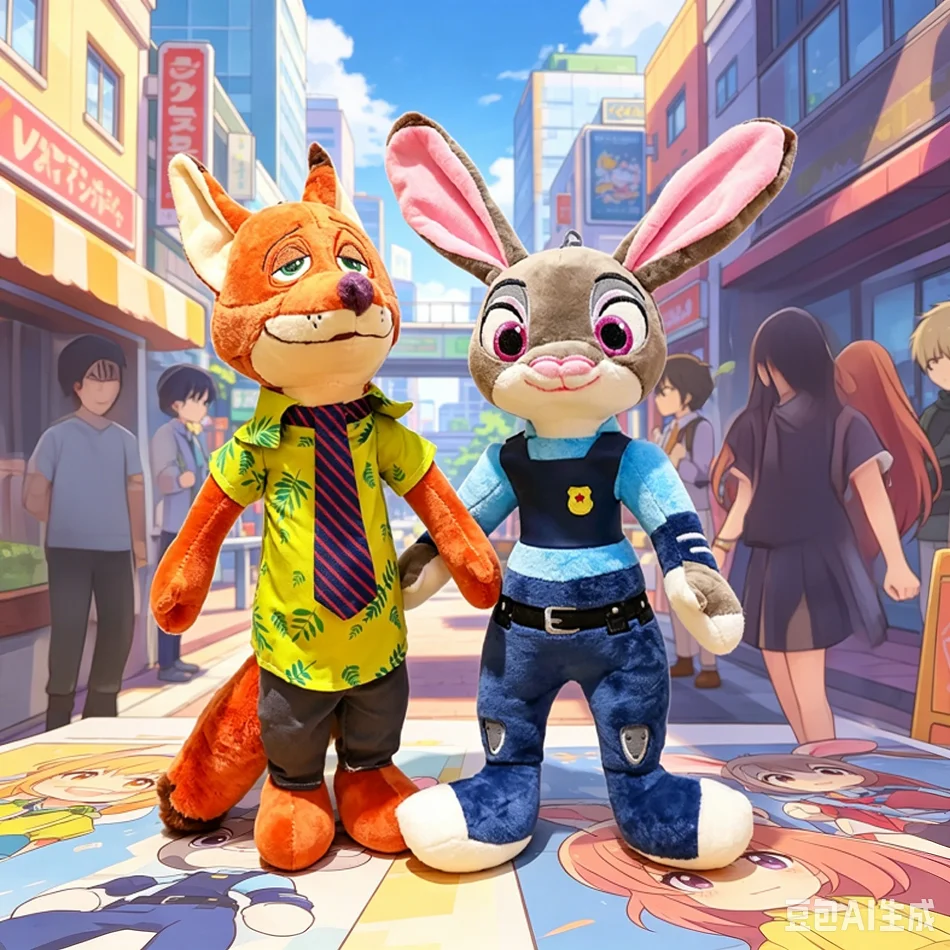 

Hot 40Cm Disney Zootopia Character Nick Wilde Judy Hopps Cartoon Cute Toy Doll Model Birthday Christmas Gift for Friends