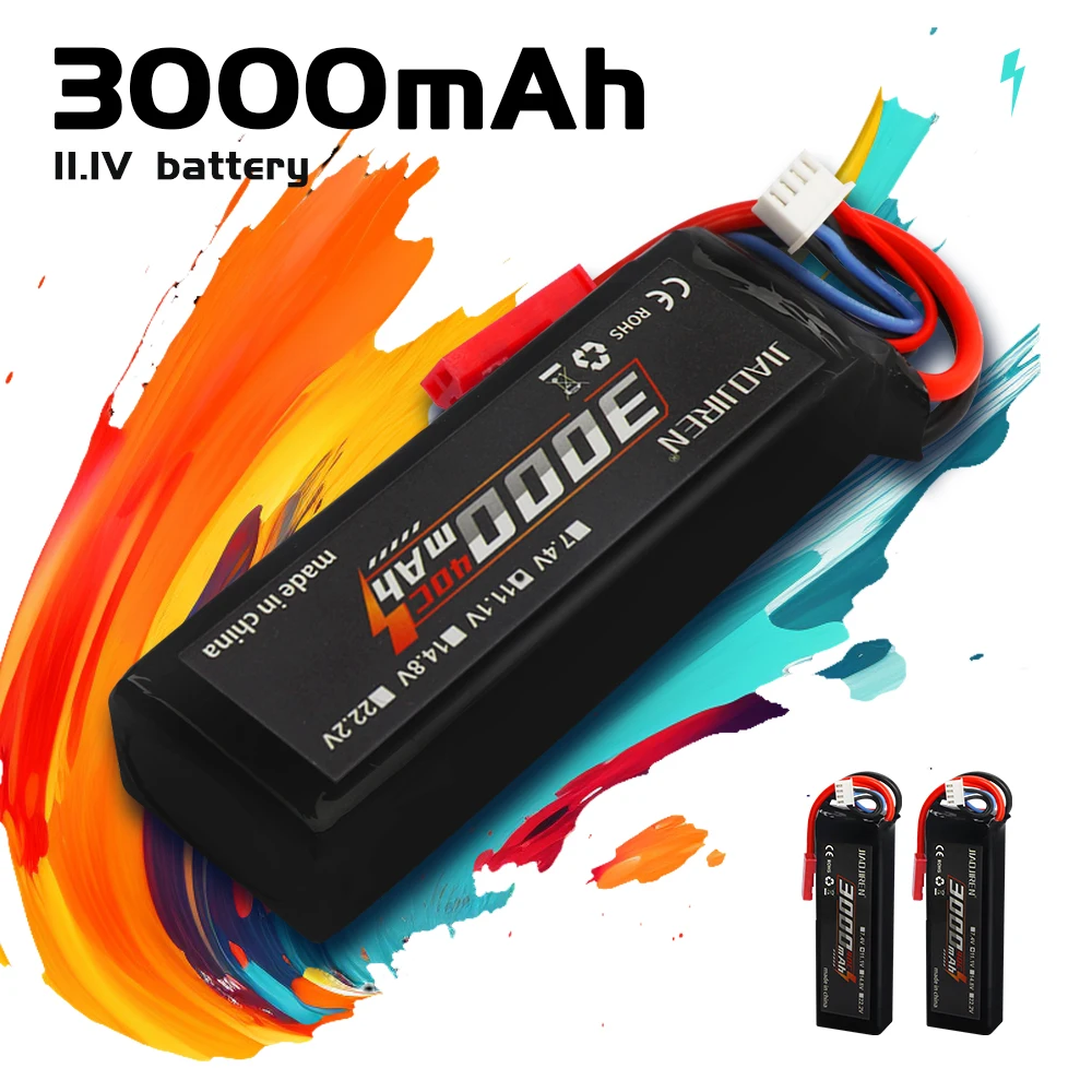 

Аккумулятор LiPo 11.1В 803496 3000мАч с разъемами 3S для радиоуправляемых вертолетов, самолетов, квадрокоптеров, автомобилей (разъемы T/JST/XT30/XT60)