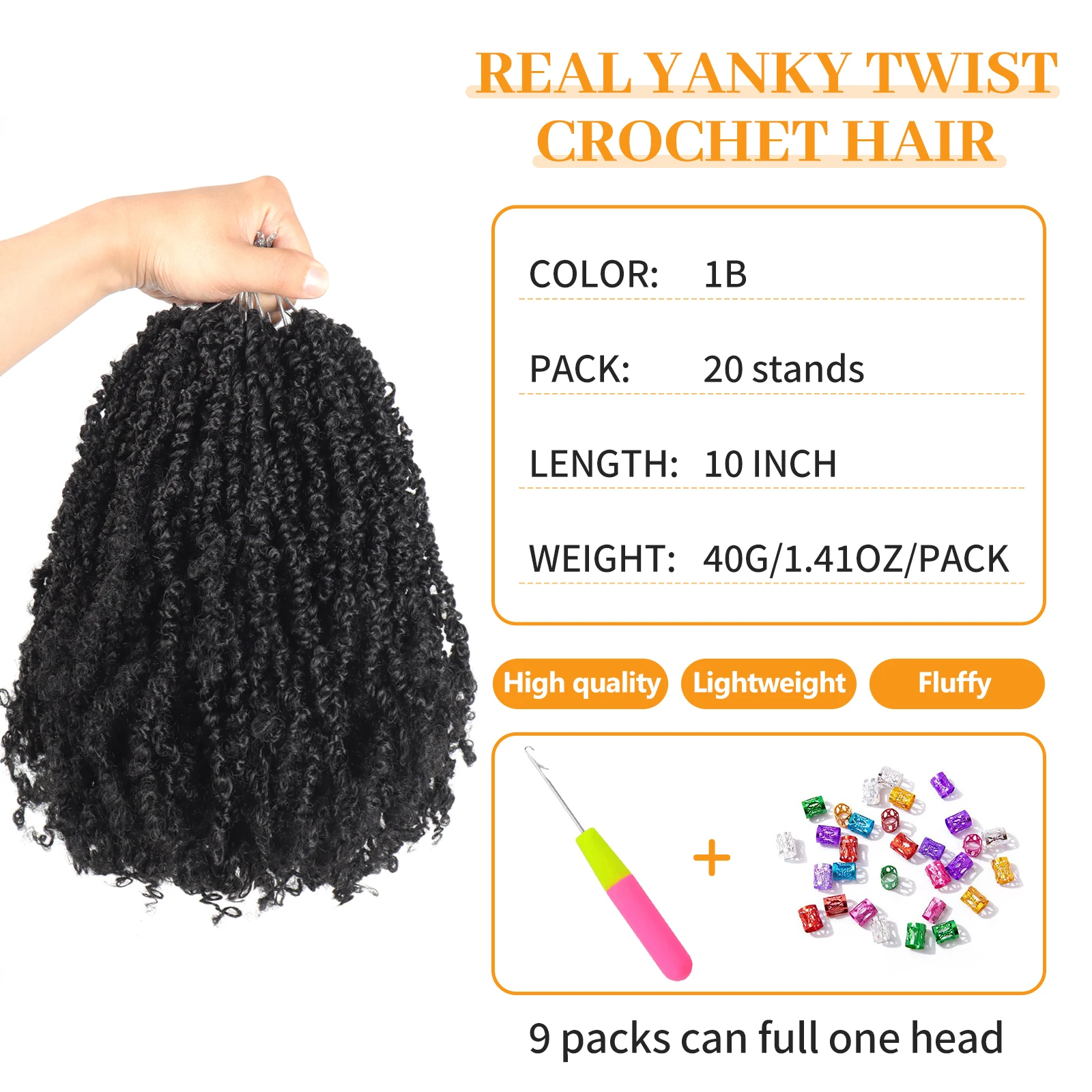 Yanky Twist Crochet Hair Fluffy Spring Mini Twist Passion Twist Ombre Brown Pre-Looped Crochet Braids Braiding Hair image 2
