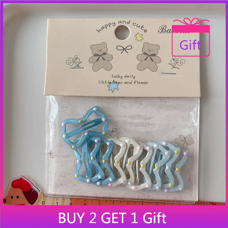 

9 шт., заколки для волос Cottagecore, морская соль, синяя эмаль в горошек, заколки для челки, нежные заколки для волос для женщин и девочек