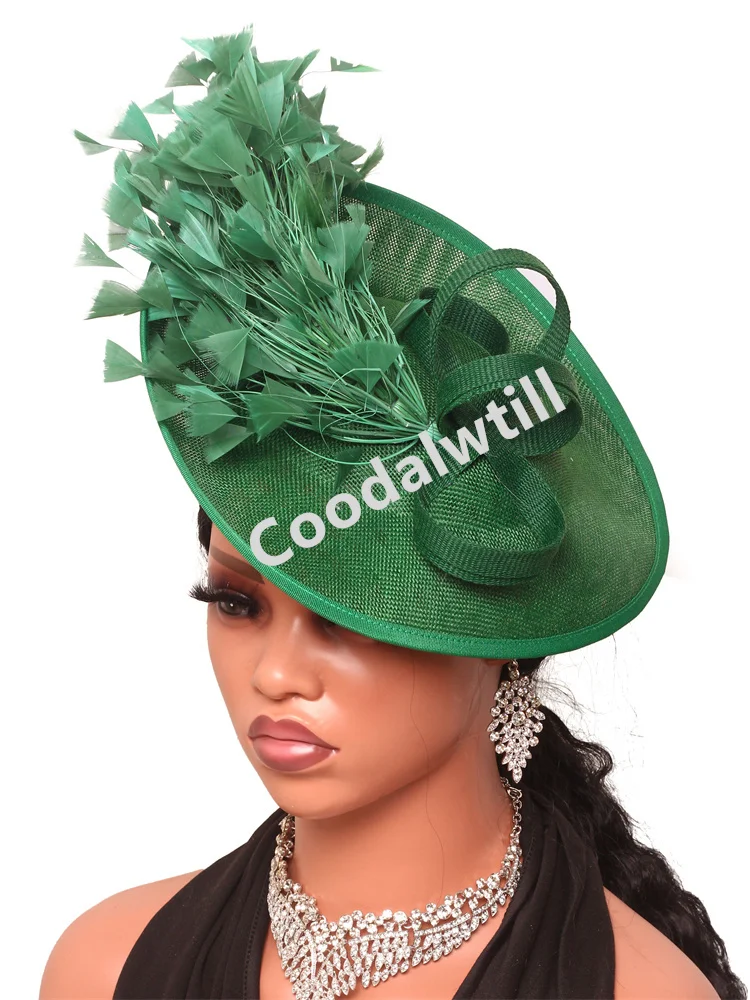

Green Fascinator Hats For Women Elegant Party Dinner Millinery Cap Ladies Race Chic Headpiece For Royal Ascot Wedding Headwear