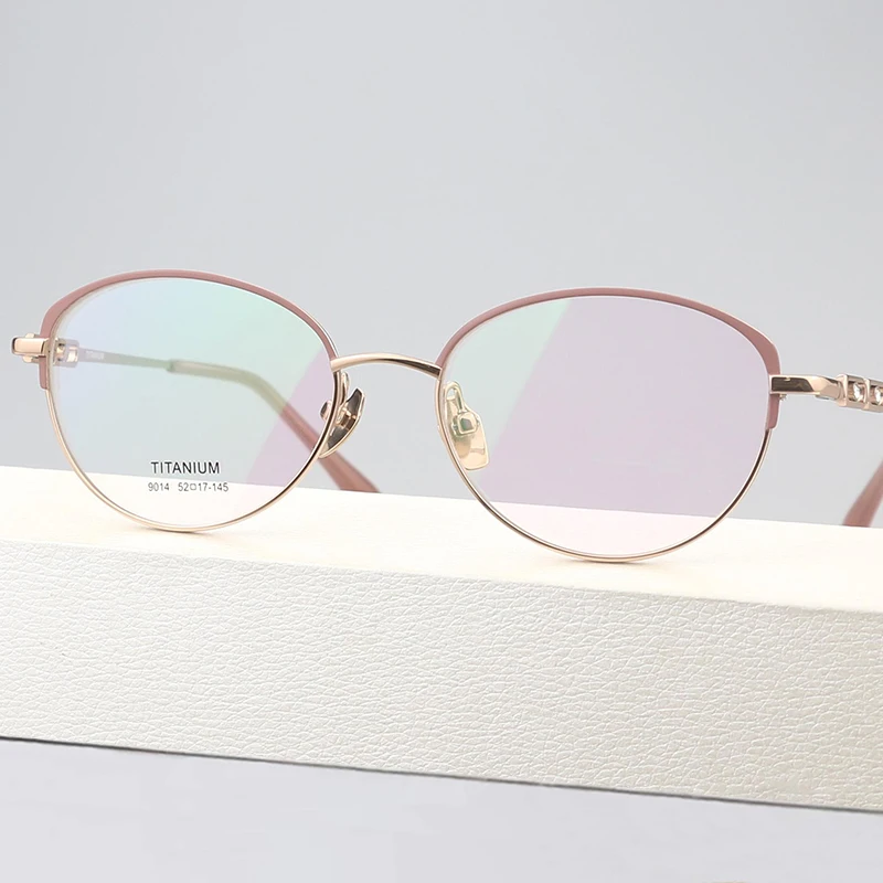 

Fashion Women Jewelly Titanium Glasses Frame Women Eyewear Optical Prescription Myopia Eyeglasses Frames Spectacles