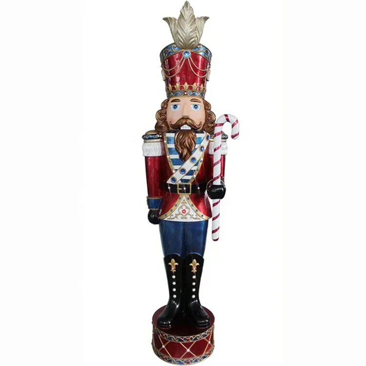 Giant Mult led movement poly resin Christmas nutcracker solider with timer