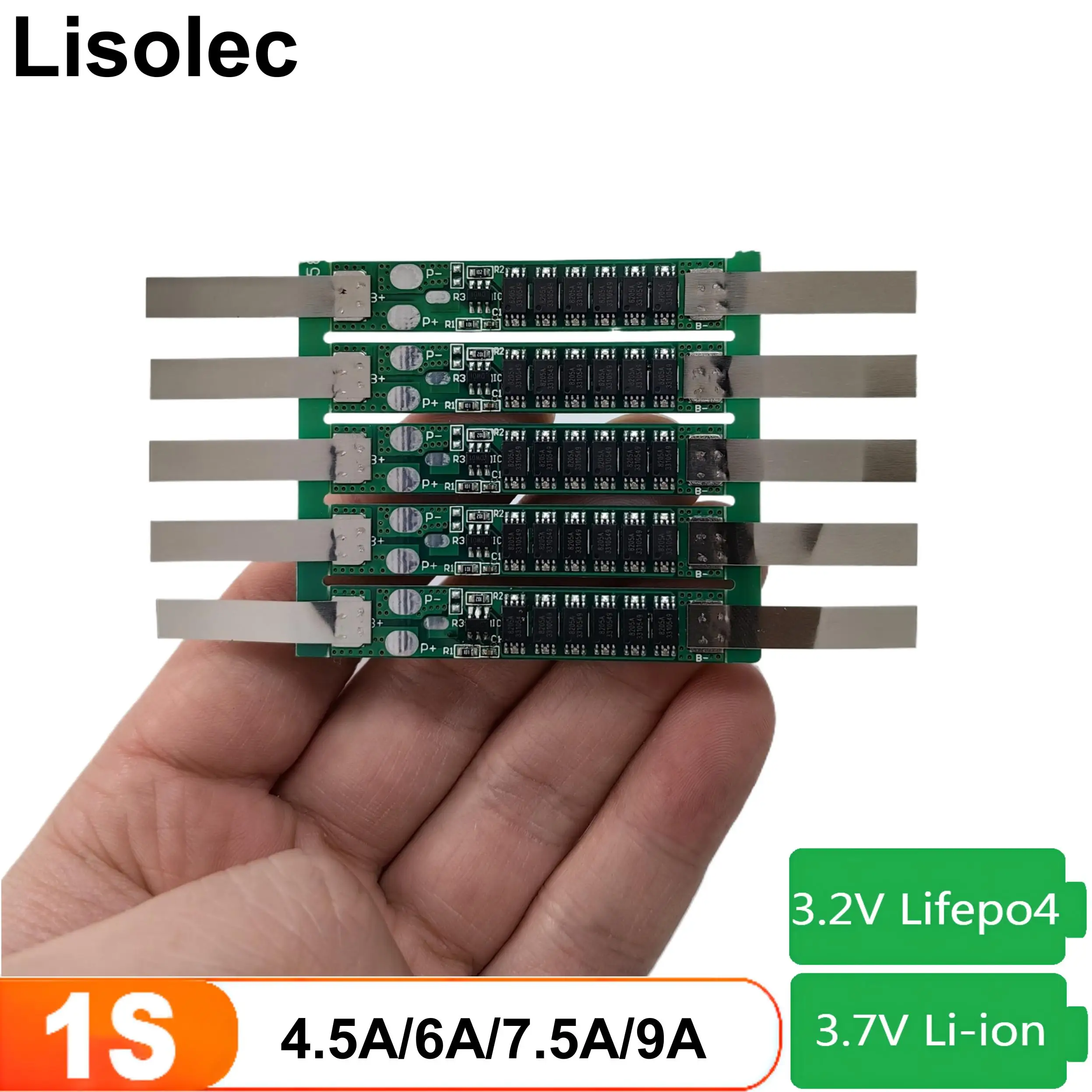 1S BMS 18650 21700 14500 32650 32700 3.2V Lifepo4 3.7V بطارية ليثيوم أيون 4.5A 6A 7.5A 9A تهمة التفريغ لوح حماية