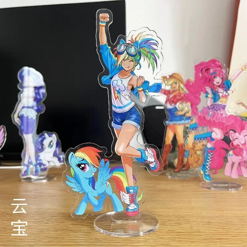 My Little Pony Pinkie Pie Fluttershy akrilik oksford berdiri 10cm Dekorasi Desktop ornamen hadiah kartun untuk teman terbaik