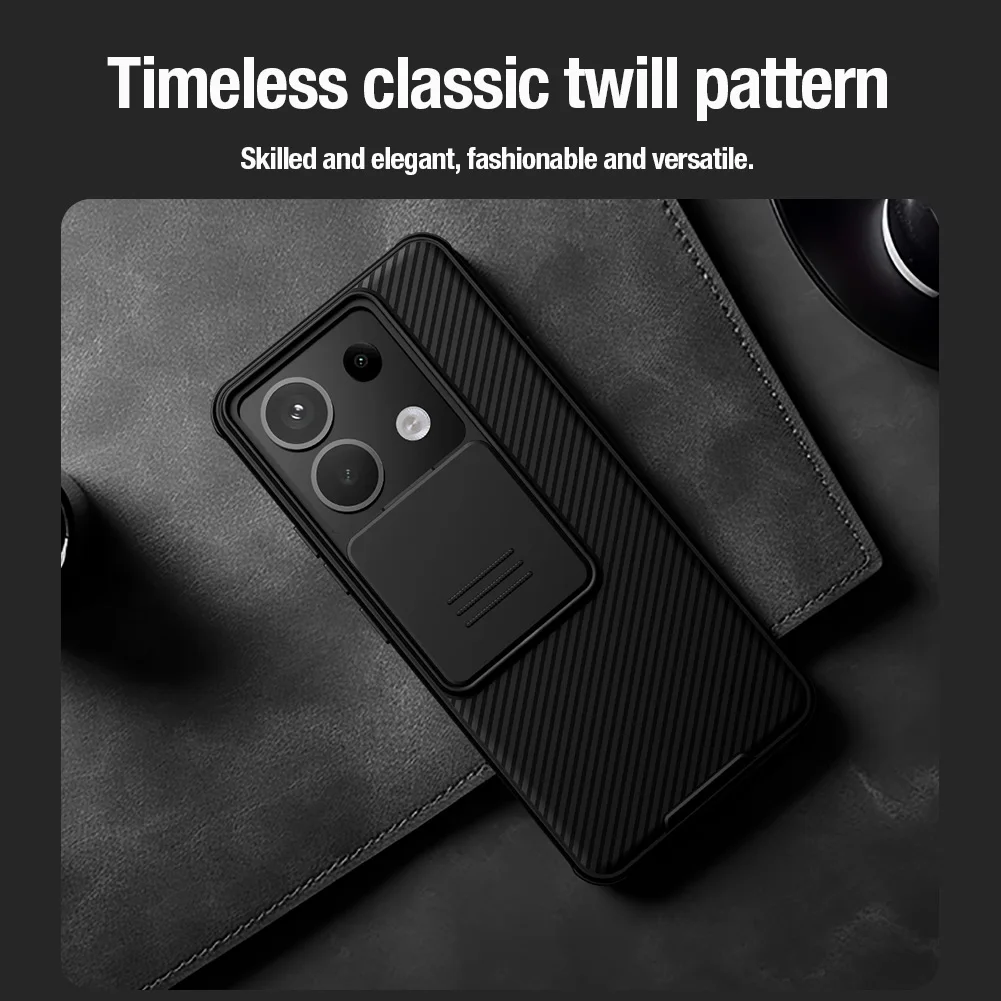 Nillkin Case For Xiaomi Redmi Note 13 Pro / Pro+ 5G Fashion Slide Cover Camera Protection Privacy 3D Texture Back Shell