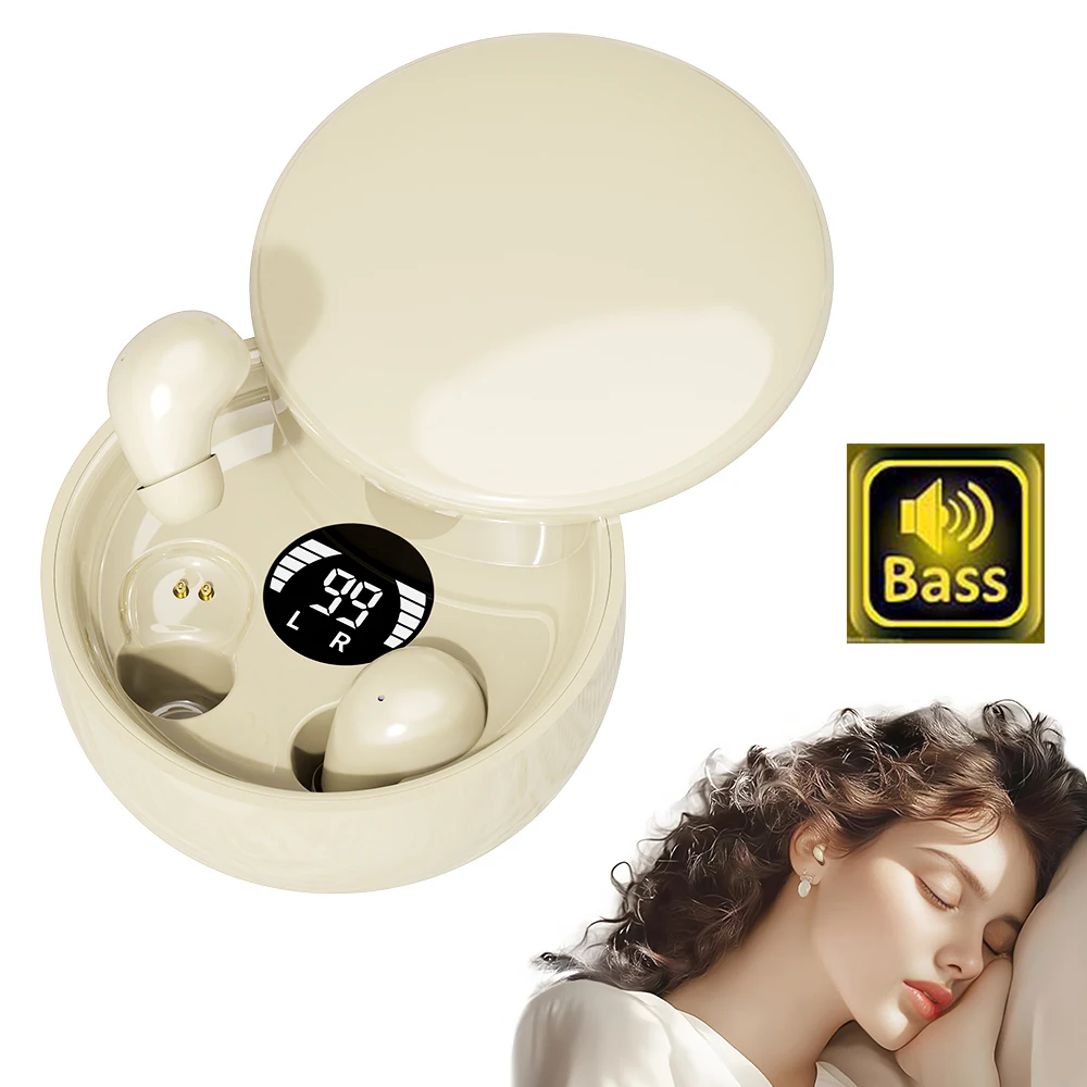 

SK Invisible Sleep Wireless Bluetooth Headphones Sport Bluetooth Earphones 4D Bass HD Effect,Low Latency,Noise Reduction Earbuds