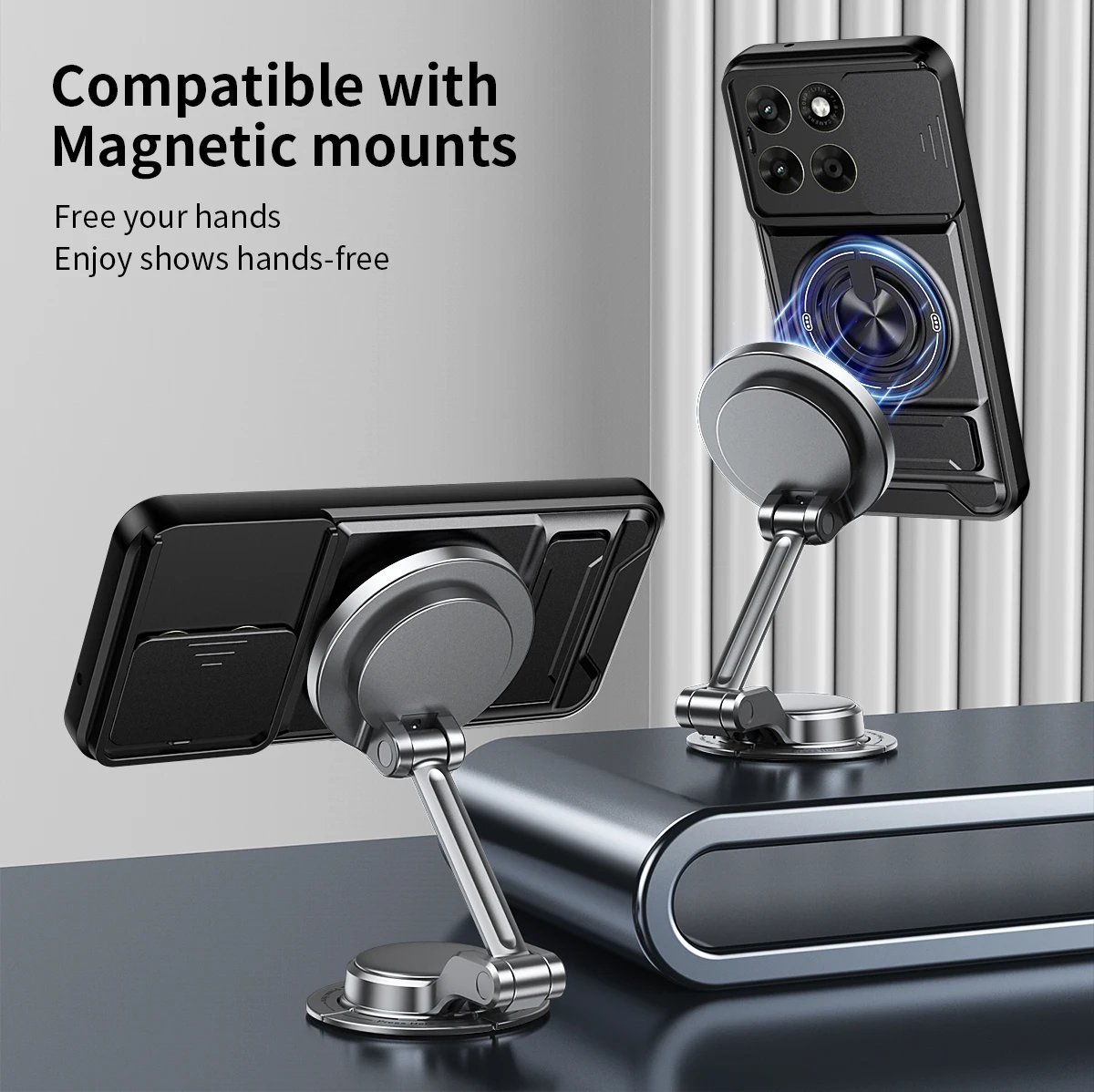 Für Motorola G75 Hülle Moto G67 Cover Moto G77 G75 Handyhülle Magsafe Magnetischer Klapphalter Militärischer Panzer-Kameraschutz – Detail 13