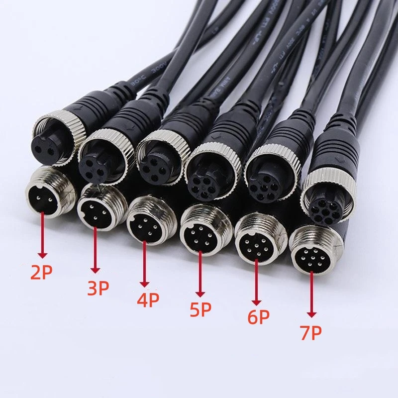 1PCS GX12 Aviation Plug Connector 2/3/4/5/6/7 Pin Male and Female Mating Plug Injection Molding Integrated Cable