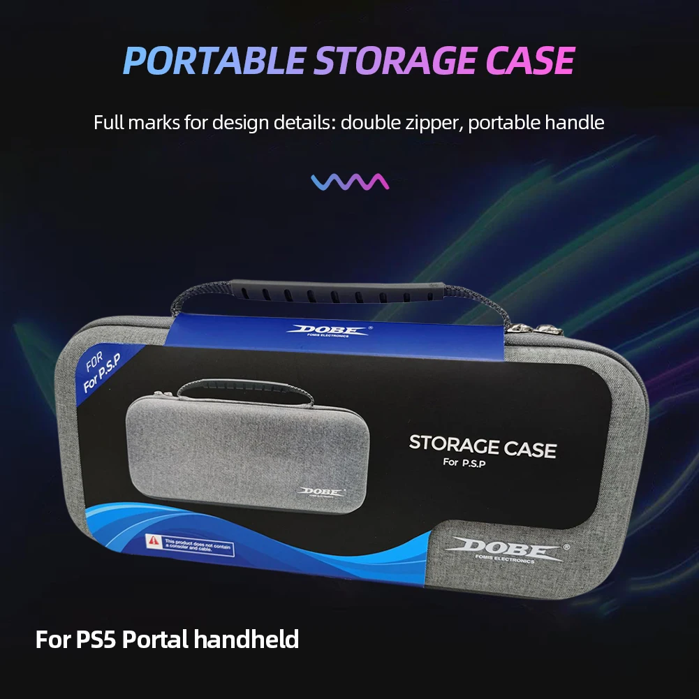 EVA Hard Carrying Case Bag for PS5/PlayStation Portal Shockproof Protective Cover Portable Storage Bag MeshPocket for PS5 Portal